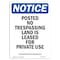 Signmission OSHA Notice Sign, 18" Height, Rigid Plastic, Posted No Trespassing Land Is Sign, Portrait OS-NS-P-1218-V-17727 - alternate 1